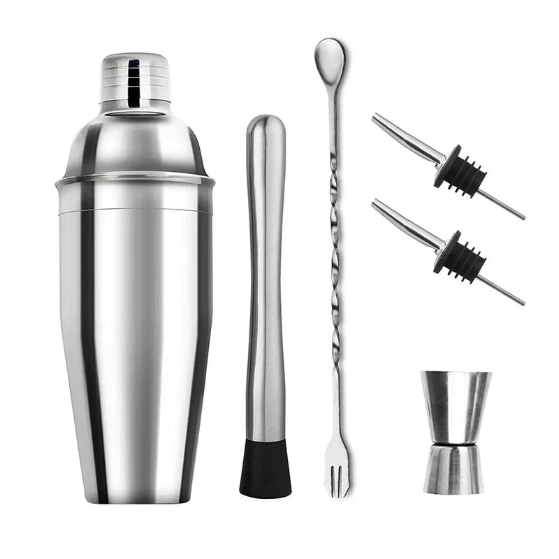 Stainless Steel Cocktail Shaker Set with Storage Bag Essentials