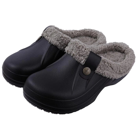 HookUpCo. Waterproof Plush Clogs for Cozy Indoor Outdoor Use