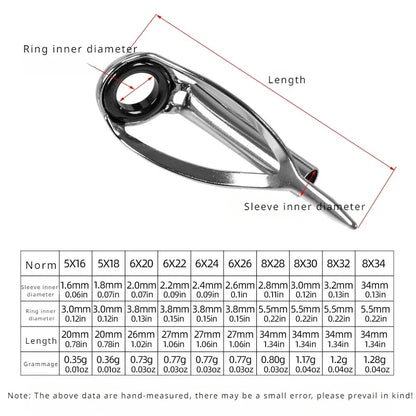 Anti-Tangle Fishing Rod Tip Guide Rings Set