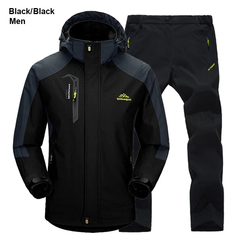 Men's Waterproof Hiking Jacket and Pants Set -HookUpCo.