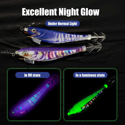 HookUpCo. Luminous Squid Jig Fishing Lures Set - HookUpCo.