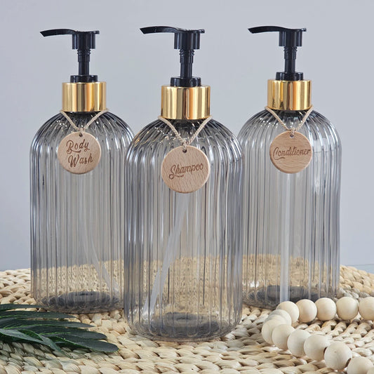 Elegant Refillable Shower Dispenser Set, 3 Pieces