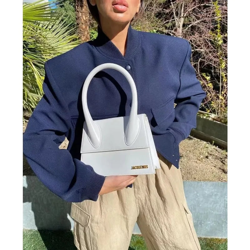 Woman Bomber Jacket White Autumn Winter Button Cropped Jackets Women Fashion Long Sleeve Coats