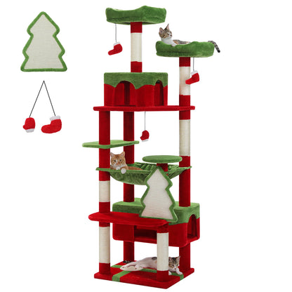 HookUpCo. Large Cat Tree with Hammock and Scratching Posts