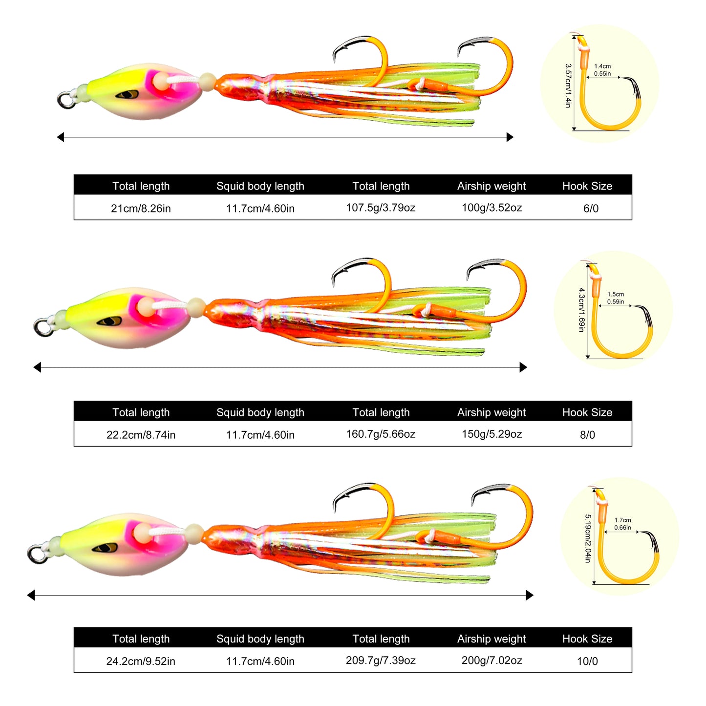 HookUpCo. Deep Sea Fishing Jig Hooks 100g-200g