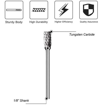 HookUpCo. Rotary Carbide Burr Set for Woodworking