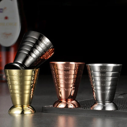 Engraved Measuring Glass & Stainless Steel Magic Cup 75ml