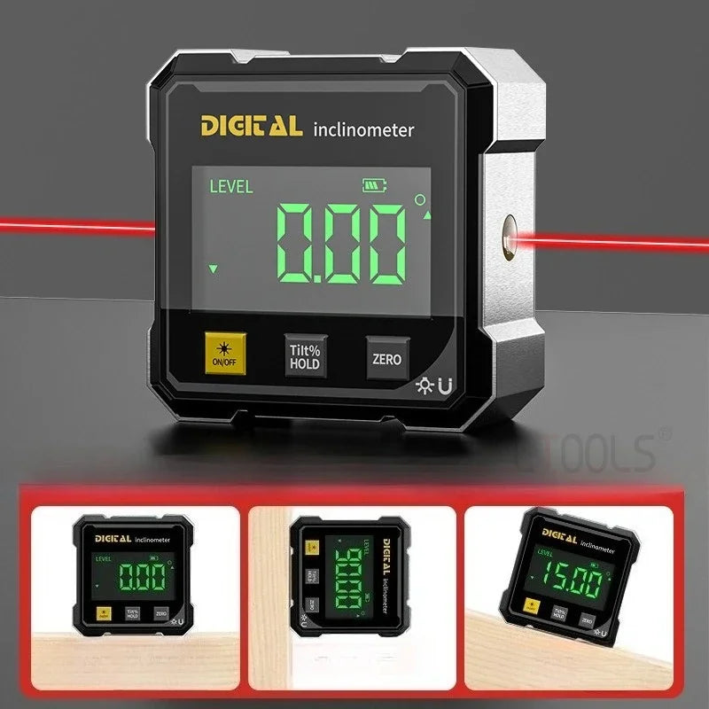 Digital Display Inclinometer Tool with Magnetic Leveling Feature