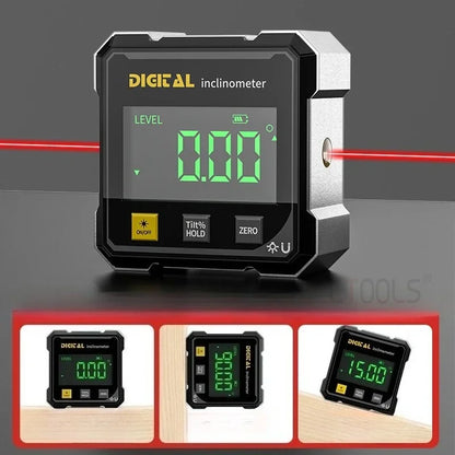 Digital Display Inclinometer Tool with Magnetic Leveling Feature