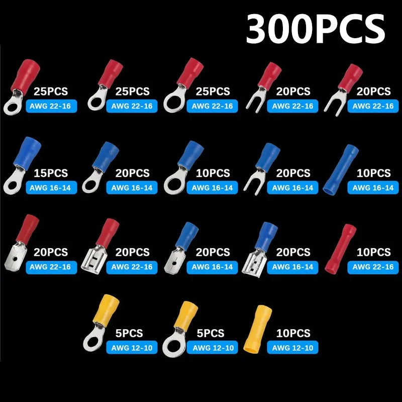 HookUpCo. 480PCS Insulated Wire Connector Kit with Terminals
