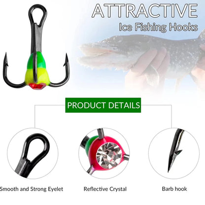 HookUpCo. High Carbon Steel Ice Fishing Hooks