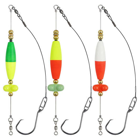 Catfish Rattling Cork Float Rig with Circle Hooks and Swivels