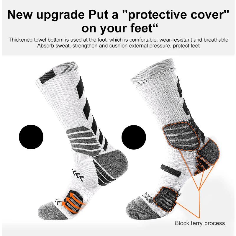HookUpCo. Breathable Cotton Cycling Socks for All Sports