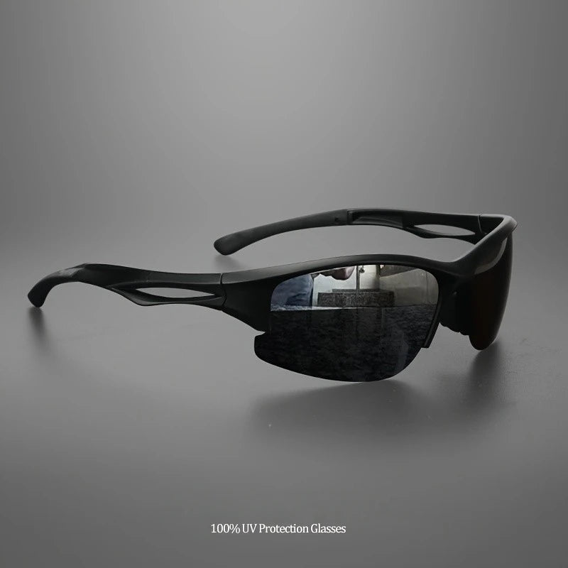 HookUpCo. Polarized Half-Rim Sports Sunglasses for Outdoors