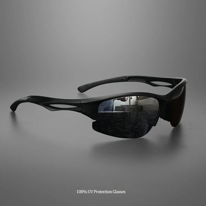 HookUpCo. Polarized Half-Rim Sports Sunglasses for Outdoors