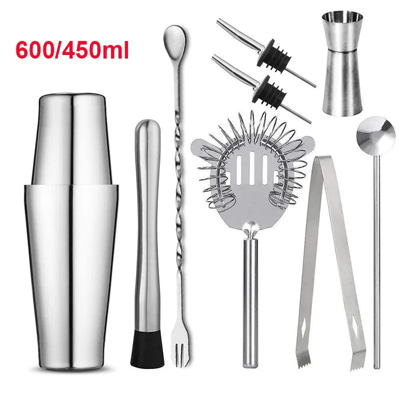 HookUpCo. Stainless Steel Cocktail Shaker Set