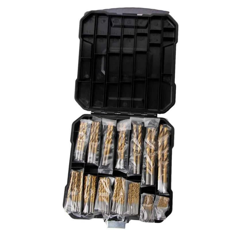 HookUpCo. Titanium Coated Drill Bit Set for Metal & Wood