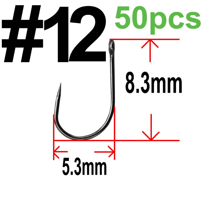 HookUpCo. 50 pcs Barbless Circle Carp Hooks - HookUpCo.