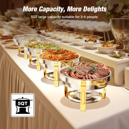 HookUpCo. Round Chafing Dish Set