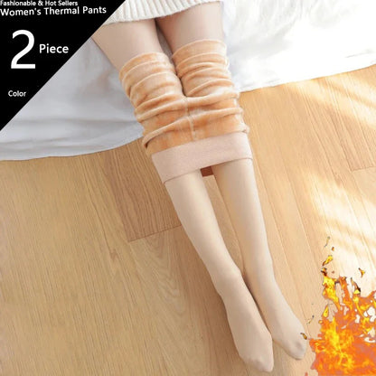 Warm High Waist Velvet Leggings for Women - Casual Comfort