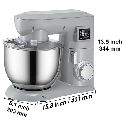 HookUpCo. 5-in-1 Stand Mixer with 6 Speeds and LCD Timer