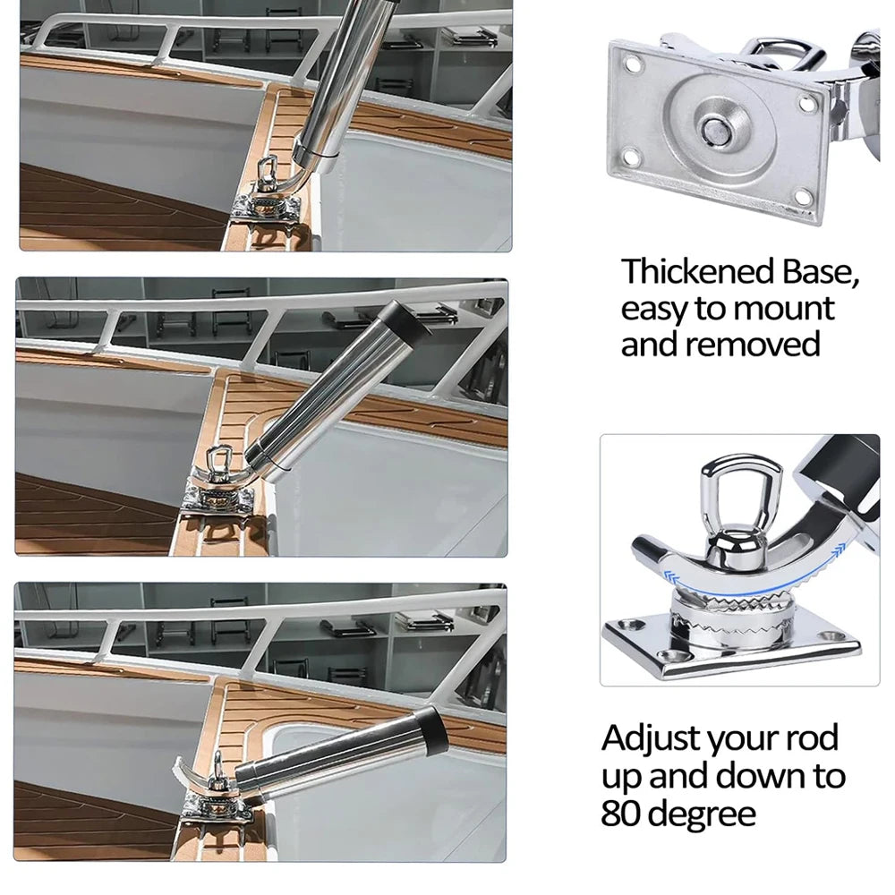 HookUpCo. Adjustable Stainless Steel Rod Holder - HookUpCo.