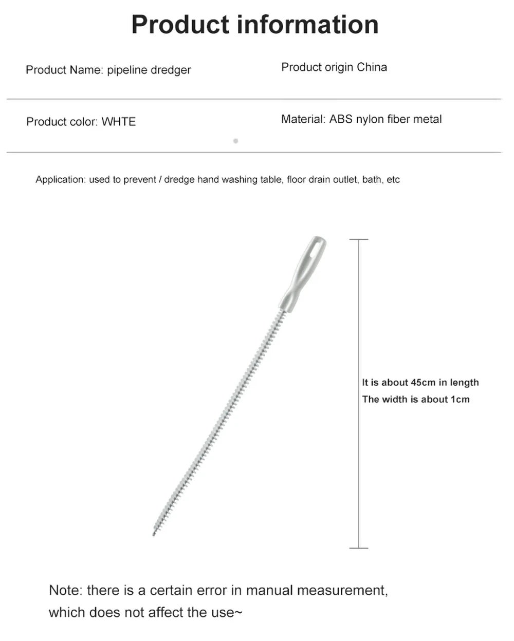 Flexible Drain Cleaning Brush Tool