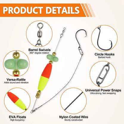 HookUpCo. Catfish Rattle Float Rig Set - HookUpCo.