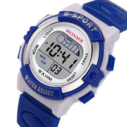 Waterproof LED Sports Watch for Kids with Alarm and Date