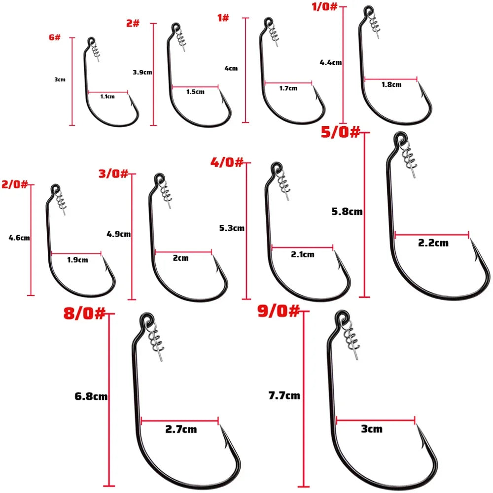 HookUpCo. Sharp Offset Worm Hooks for Fishing - HookUpCo.