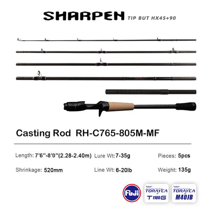 HookUpCo. PureLure Travel Fishing Rods XF/MF Action - HookUpCo.