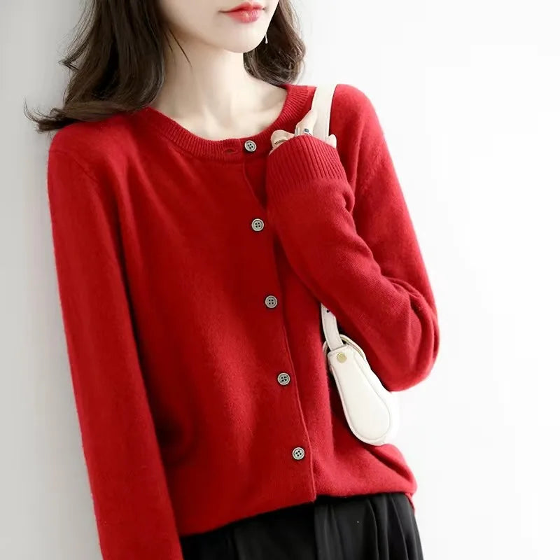 HookUpCo. Women's Cashmere Cardigan Sweater for Spring Style
