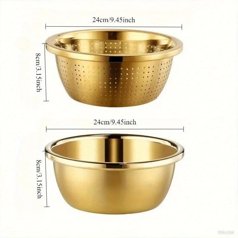 Heavy Duty Stainless Steel Strainer & Steamer Set, Rustproof