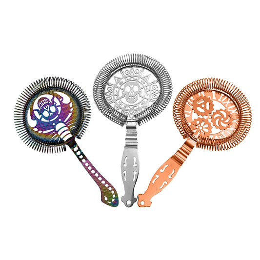 Skull and Scorpion Stainless Steel Cocktail Strainer Tool - 44 Style Options