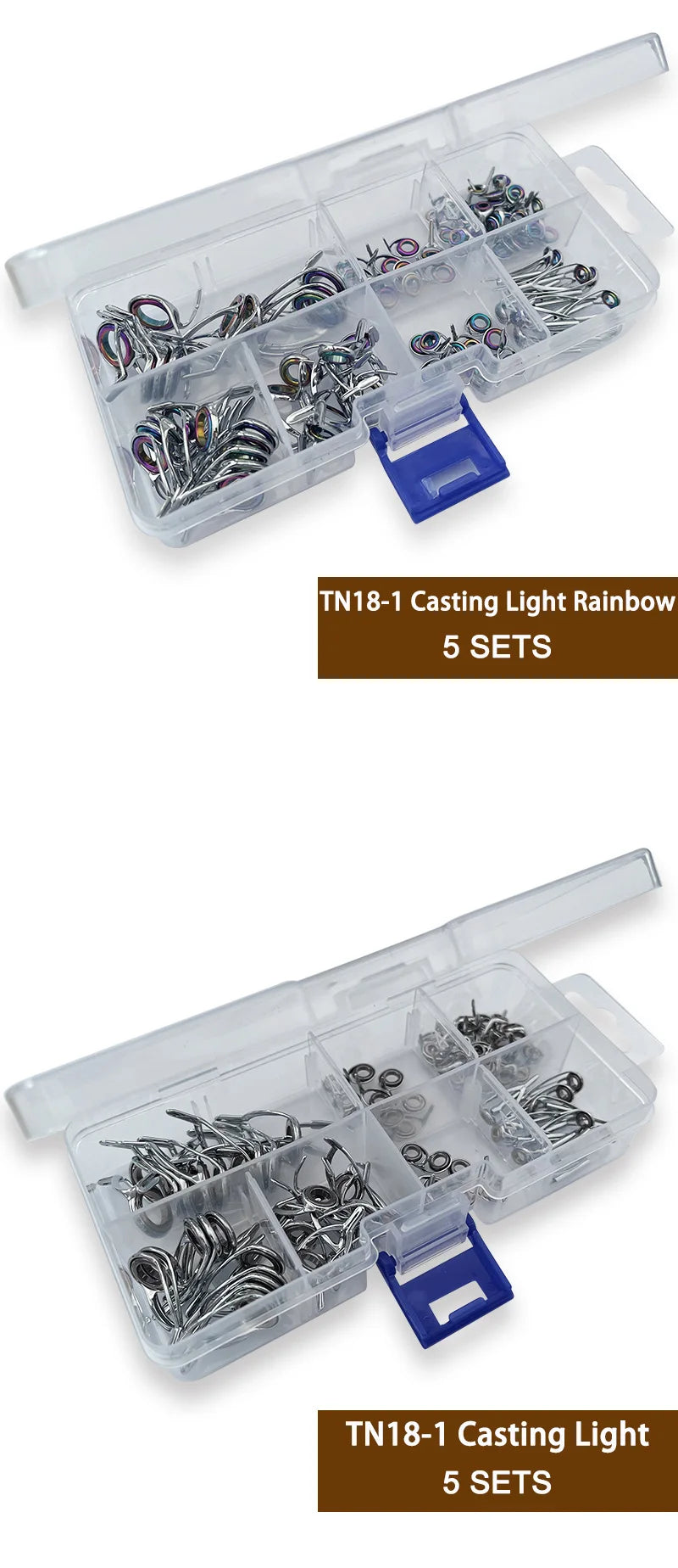 Stainless Steel Fishing Rod Repair Kit - 5 Sets - HookUpCo.
