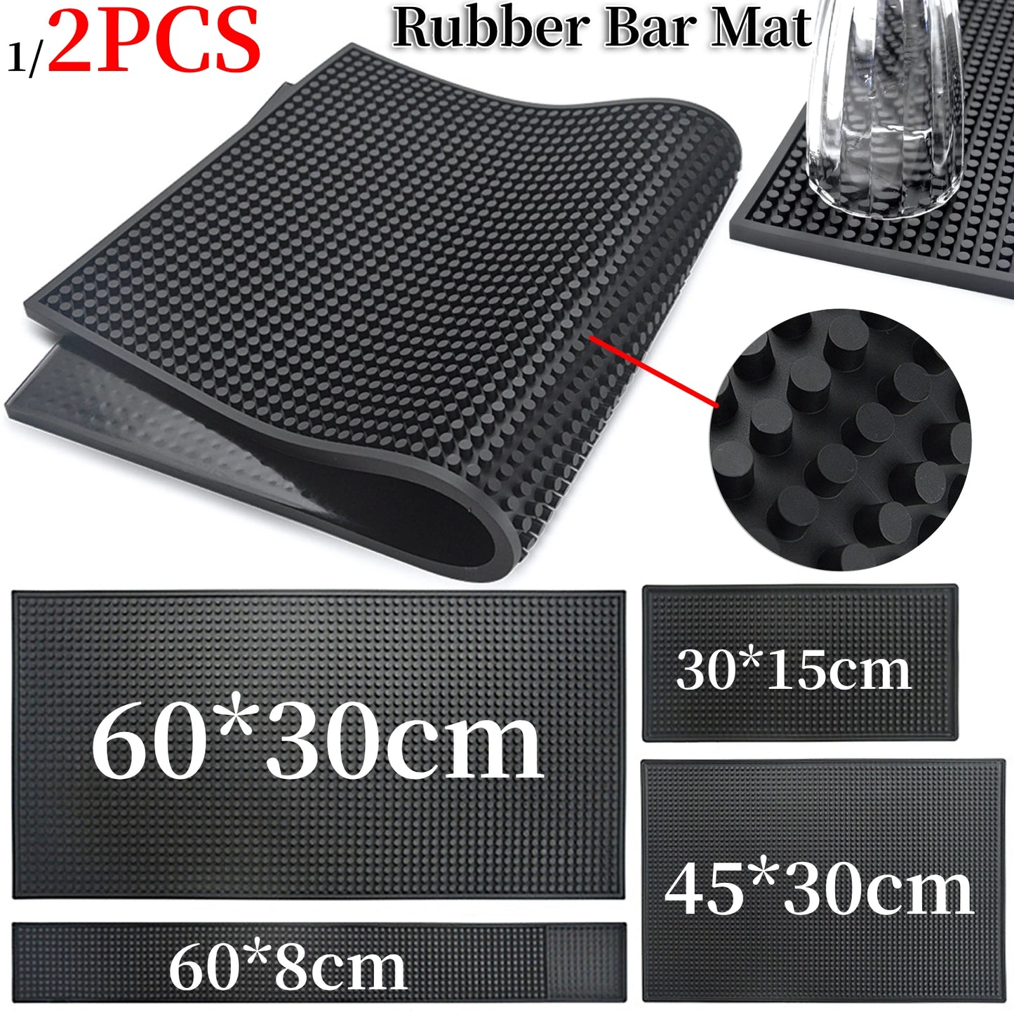 Anti-Slip PVC Bar Mat for Coffee, Cocktails & Drinks
