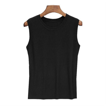 Summer Sleeveless Knit Blouse for Women - Casual Comfort Wear