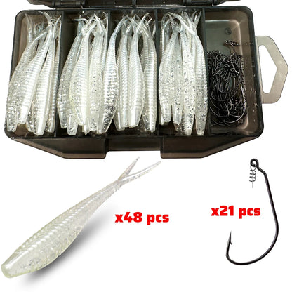 HookUpCo. 70-Piece Soft Lure Set - HookUpCo.