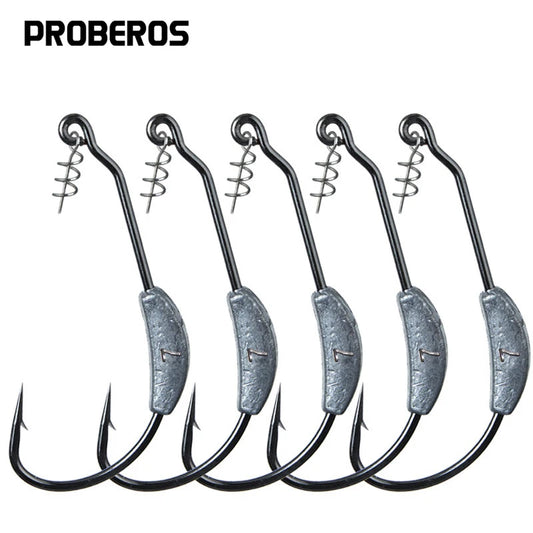 HookUpCo. 5-Piece Offset Fishing Hook Set - HookUpCo.