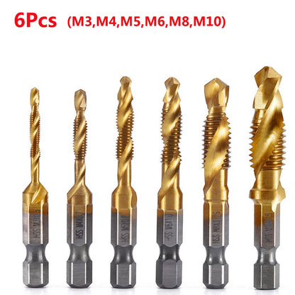 HookUpCo. Titanium Hex Shank Metric Tap Drill Bit Set