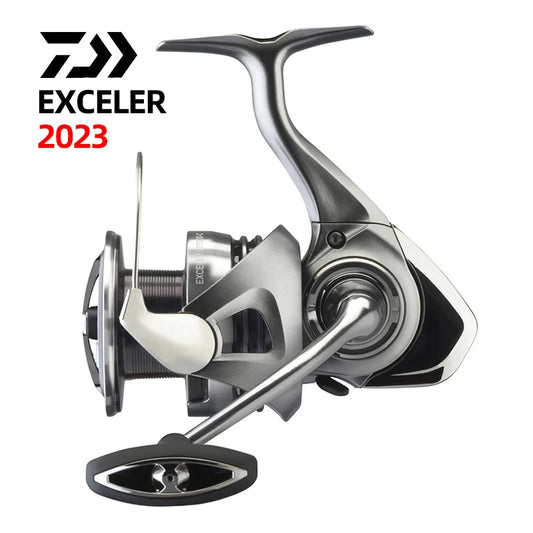 2023 Daiwa Exceler spinning fishing reel, silver and black, for outdoor angling