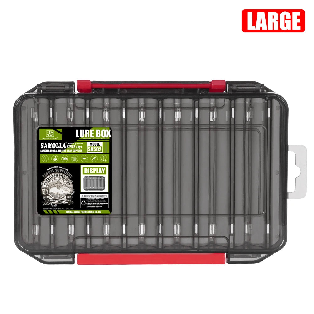 Double-Sided Fishing Tackle Box with 14 Compartments
