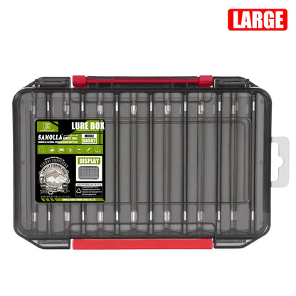 Double-Sided Fishing Tackle Box with 14 Compartments