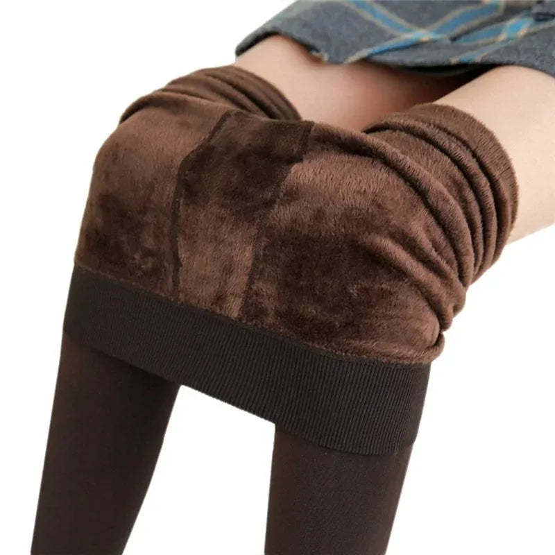 Warm High Waist Velvet Leggings for Women - Casual Comfort