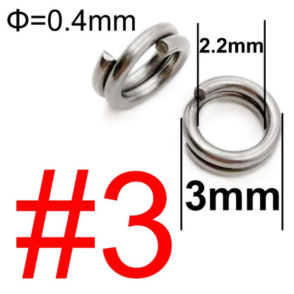 HookUpCo. Stainless Steel Fishing Split Rings 50pcs - HookUpCo.