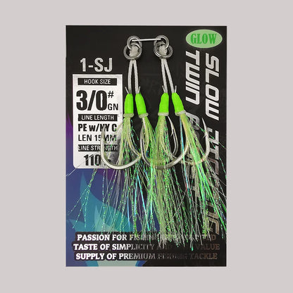 Glow Twin Assist Hooks for Sea Fishing - HookUpCo.