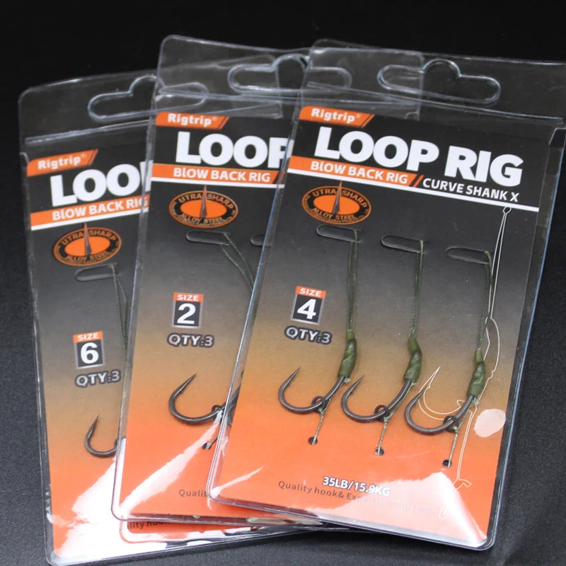 Ready-Tied Carp Fishing Rigs with Soft Hook Links