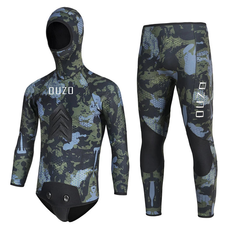 HookUpCo. Hooded Camouflage Wetsuit for Spearfishing 5MM/7MM