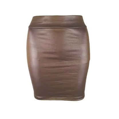 High Waist Matte Leather Mini Skirt for Night Out Style
