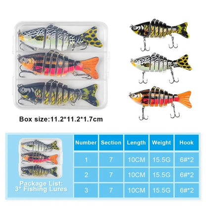 HookUpCo. 3PCS Lifelike Fishing Wobbler Set